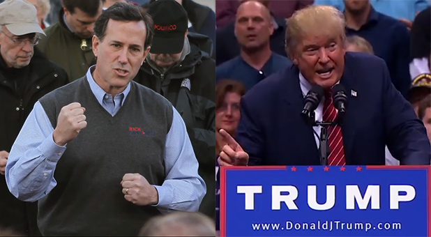 Rick Santorum and Donald Trump