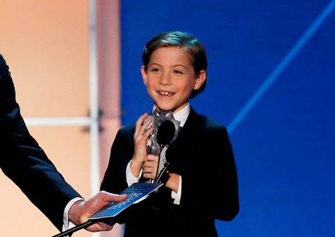 Jacob Tremblay accepts the award for Best Young Actor for'Room during the 21st Annual Critics&#039 Choice Awards in Santa Monica California