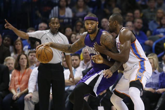 DeMarcus Cousins has 33 and 19 boards as Kings turn back KD-less Thunder