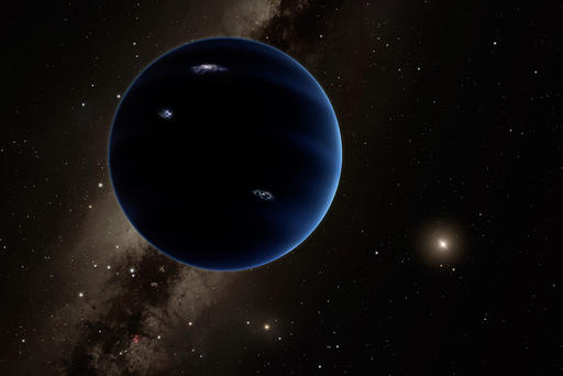 This artistic rendering shows the distant view from Planet Nine back towards the sun