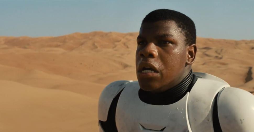 Screen Capture from'The Force Awakens  Disney John Boyega as a Stormtrooper in Star Wars The Force Awakens