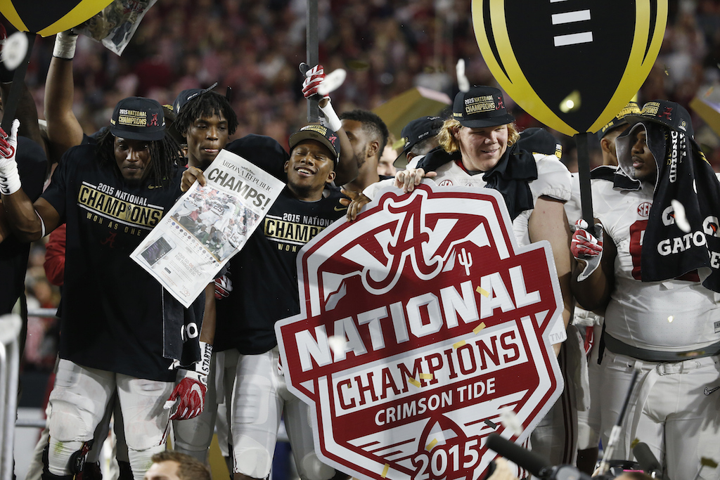 Alabama celebrates winning the national championship