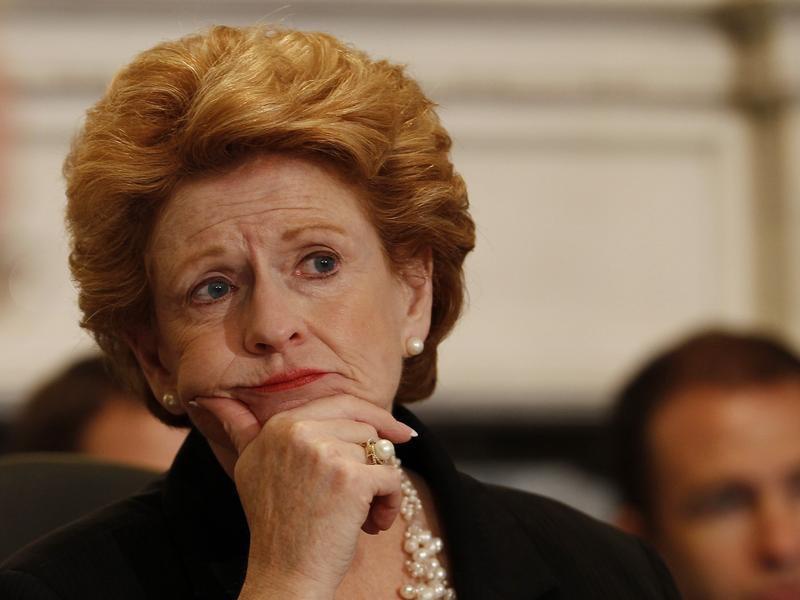 Senator Debbie Stabenow, the chairwoman of the Senate Agriculture Committee listens to testimony from witnesses in hearings concerni