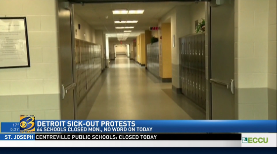 Sick-outs in Detroit over conditions at schools story image