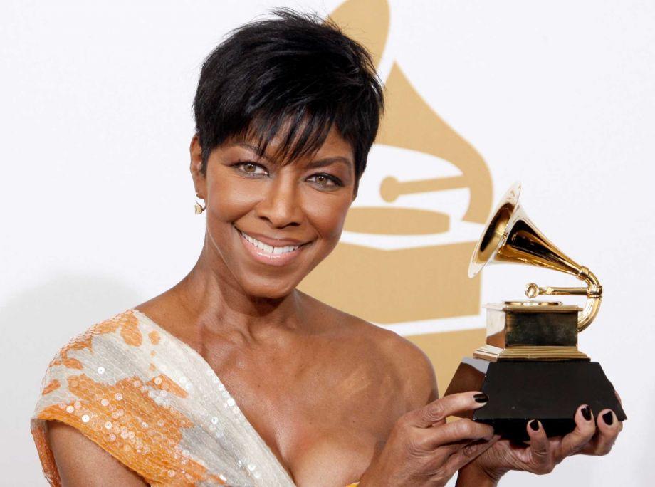 Natalie Cole holds the best instrumental arrangement accompanying vocalist award backstage at the 51st Annual Grammy Awards in Los Angeles. Cole the daughter of jazz legend Nat'King Cole who carried on his