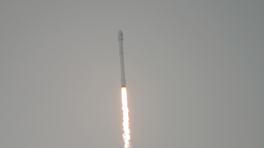 A SpaceX Falcon 9 rocket carrying the U.S.-European Jason-3 satellite launches from Vandenberg Air Force Base Space Launch Complex 4 East on Sunday Jan. 17 2016. Jason-3 an international mission with NASA participation will continue a 23-year record