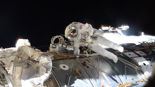 Tim Peake takes part in his spacewalk to replace a failed power regulator and install cabling for the International Space Station