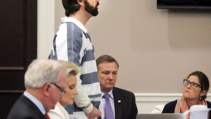 Former North Charleston Police Officer Michael Slager speaks during a hearing in front of Judge Clifton Newman in Charleston S.C. Monday Jan. 4 2016. The state judge approved bail Monday for a former South Carolina police officer charged with killing