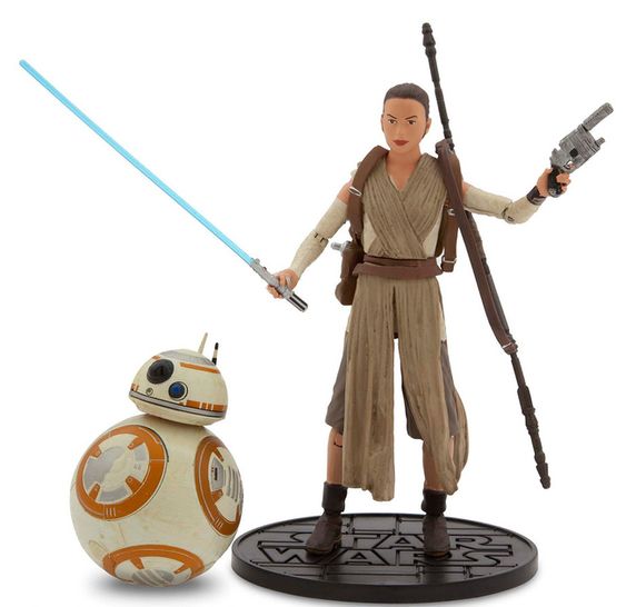 Disney Consumer Products shows Rey right and BB-8 Elite Series Die Cast Action Figures from'Star Wars The Force Awakens by Disney Store