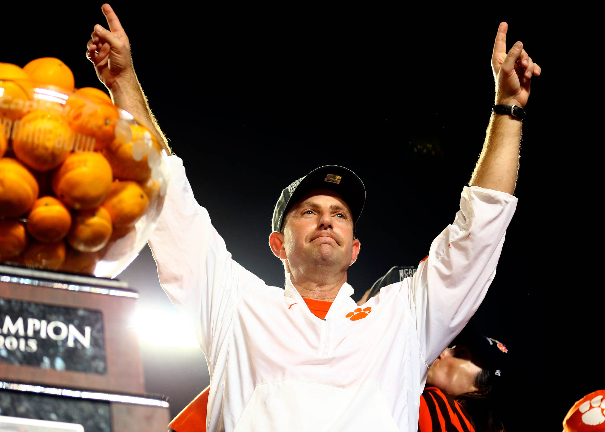 Swinney did not seem worried that the National Championship game is only five days away		Steve Mitchell-USA TODAY Sports