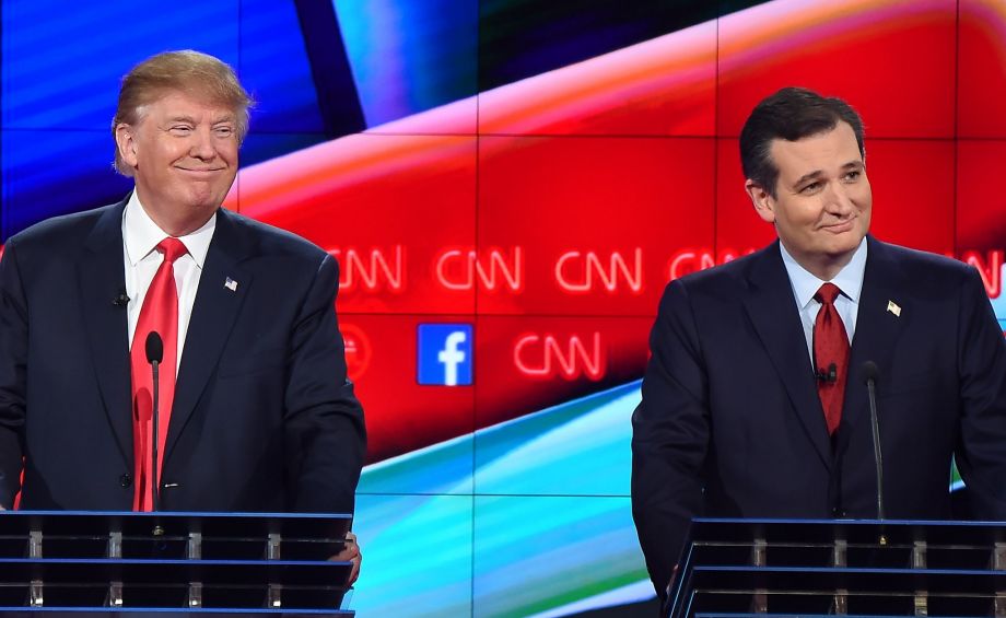 Republican presidential hopefuls Donald Trump and Ted Cruz participated in a CNN debate in Las Vegas in December