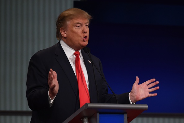 Republican Presidential candidate businessman Donald Trump speaks during the Republican Presidential debate sponsored by Fox Business and the Republican National Committee at the North Charleston Coliseum and Performing Arts Center in Charleston South C