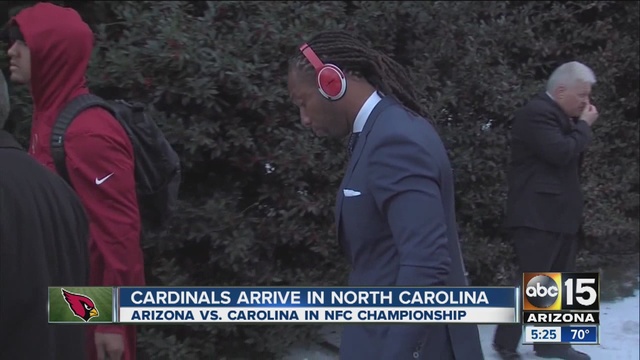 The Cardinals arrive in Charlotte for Sunday's NFC Championship game- ABC15 Sports                      KNXV