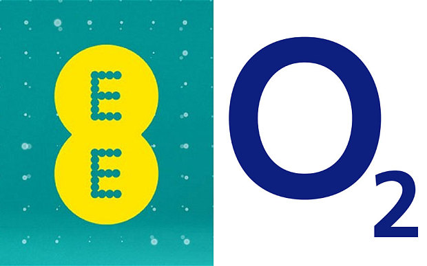 The EE and O2 logos