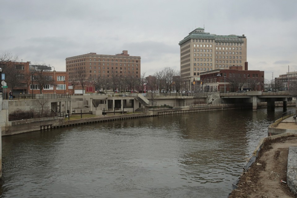 The Flint River flowing through downtown.         
                     Rebecca Cook  Reuters