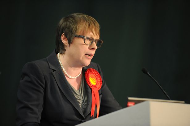 The General Election 2015 count at Liverpool Tennis Centre,Wavertree,Liverpool. Labour's Maria Eagle speaks after holding Garston-Halewood