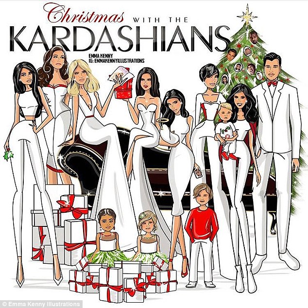 Happy holidays Kourtney Kardashian unveiled the 2015 family Christmas card which offers fans the only depiction of newborn Saint West so far although his face is covered on Instagram on Wednesday