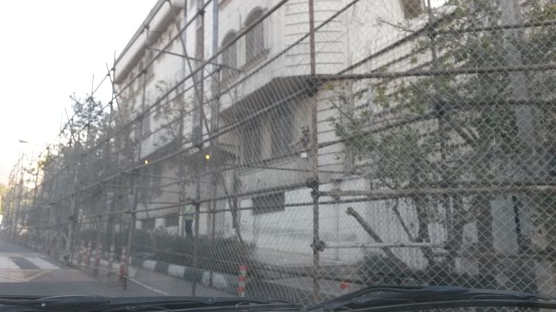 The embassy of Saudi Arabia in Tehran which was attacked by protestors on Saturday