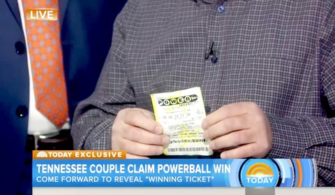 The alleged winning Powerball ticket