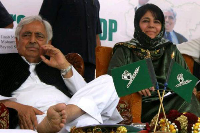 The late Mufti Mohammad Sayeed with daughter Mehbooba Mufti