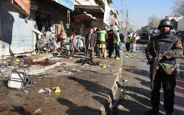 The scene of the bomb blast