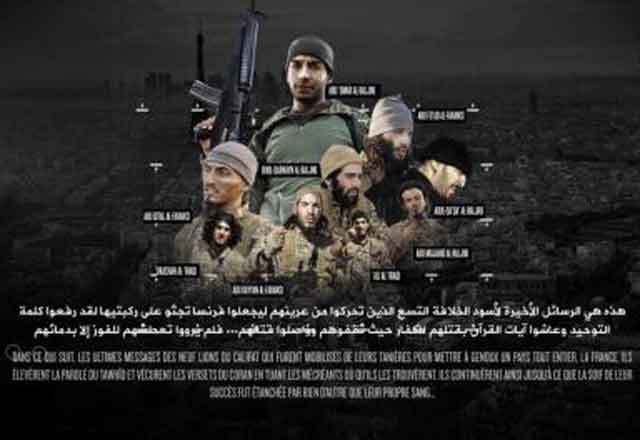 The video produced by IS's Al Hayat Media Centre describes the nine jihadists as'lions who'brought France to its knees