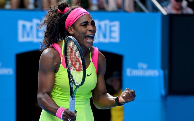 The world number one Serena Williams in action at the Australian Open