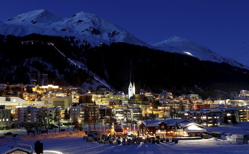 The Swiss mountain resort of Davos is seen in this