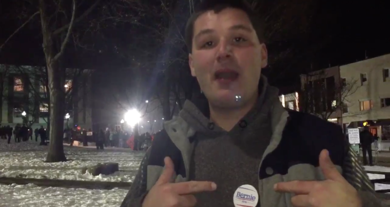 Sanders Supporter And His Mom Wait Hours for Trump Rally Only to Get Tossed for Wearing a'Bernie Pin