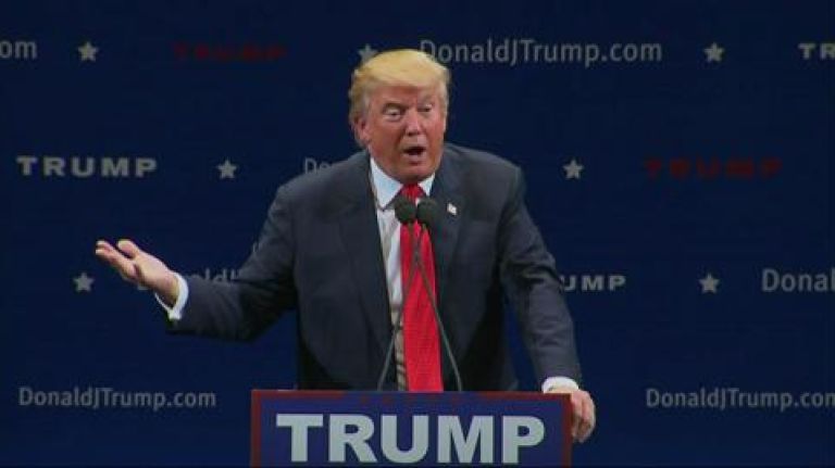 A rally for Republican presidential candidate Donald Trump