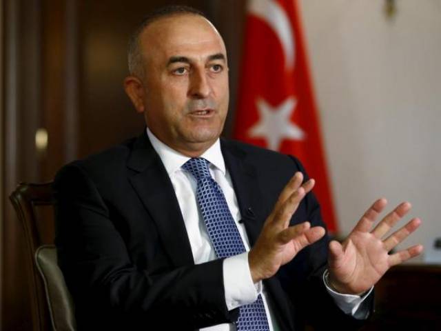 Turkey's Foreign Minister Mevlut Cavusoglu answers a question during an interview with Reuters in Ankara