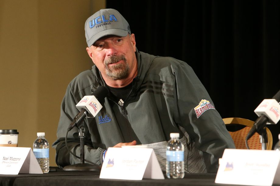 UCLA offensive coordinator Noel Mazzone during a UCLA Offense Press Conference at the Marriott Riverwalk onDec. 31 2014 for the upcoming Alamo Bowl