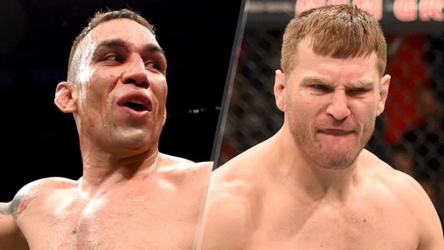 MEXICO CITY MEXICO- JUNE 13 Fabricio Werdum of Brazil celebrates his submission victory over Cain Velasquez of the United States in their UFC heavyweight championship bout during the UFC 188 event inside the Arena Ciudad de Mexico