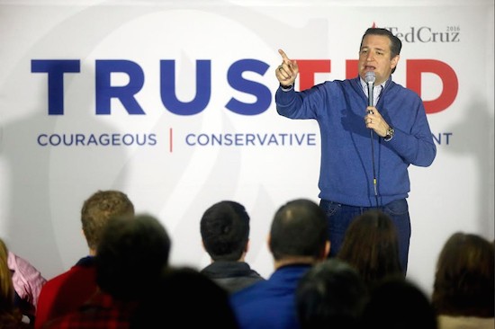 Republican presidential candidate Sen. Ted Cruz R-Texas speaks during a campaign stop on Jan. 18 in Washington New Hampshire. AP