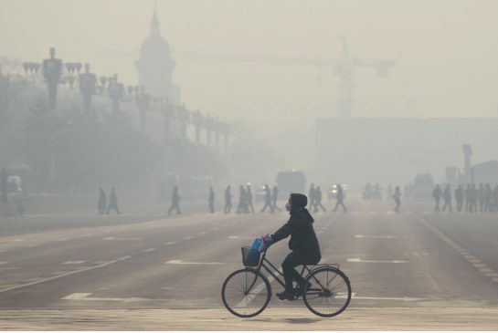 Tiananmen Square last month A pollution'red alert