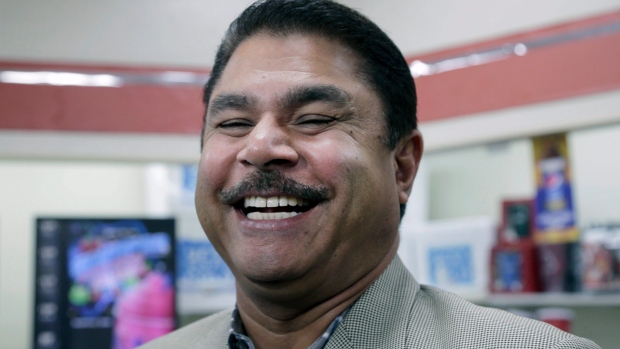 Balbir Atwal owner of the 7 Eleven that sold a winning Powerball ticket smiles at his store in Chino Hills California on Thursday Jan. 14 2016