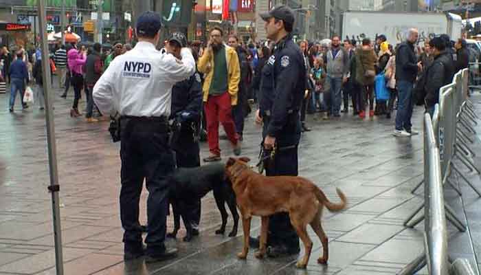 Thousands of police and counterterrorism officers will patrol Times Square to protect the million people expected to flood the area for New Year's Eve