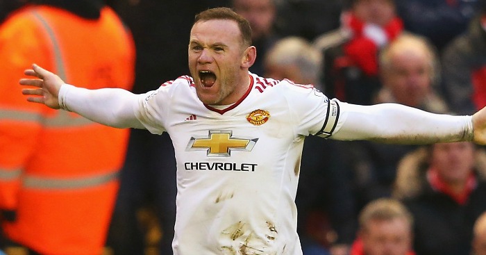 Wayne Rooney Celebrates his Anfield winner