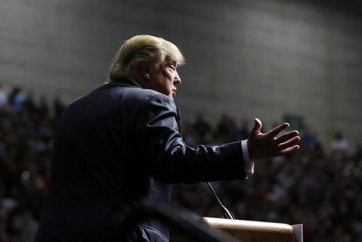 Republican presidential candidate businessman Donald Trump addresses supporters at a campaign rally Dec. 21 2015 in Grand Rapids Mich