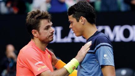 Stan Wawrinka left insists he was not at 100 per cent during his loss to Milos Raonic right