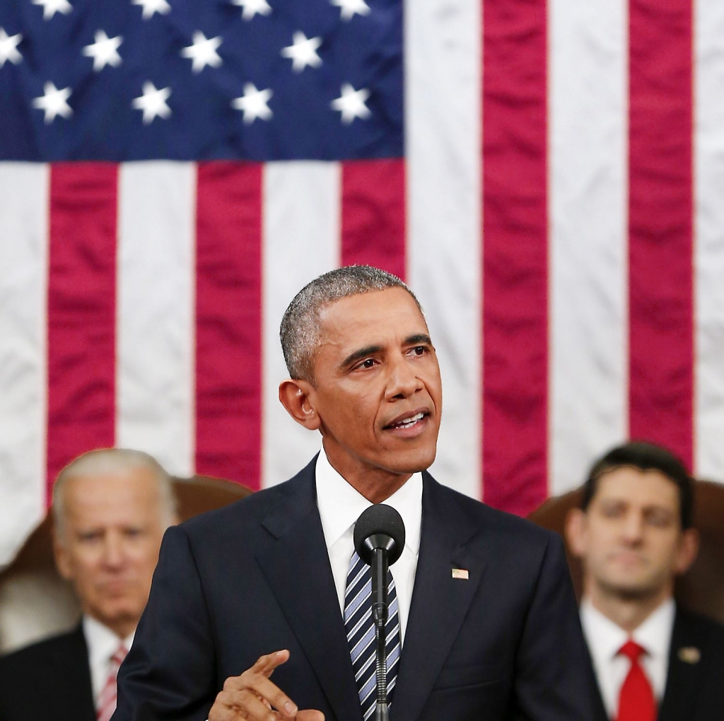 SOU0113d President Barack Obama delivers his final State of the Union address Tuesday before a joint session of Congress on Capitol Hill