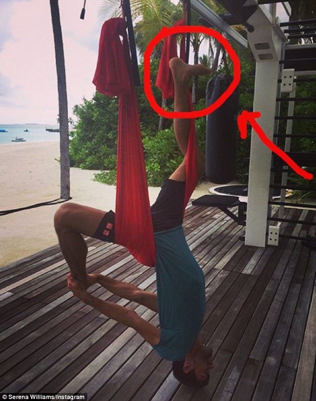 Djokovic also used the moment to show off his impressive flexibilty while stretching with the ball boy. Serena Williams who secured her place in the women's semi-final posted this Instagram