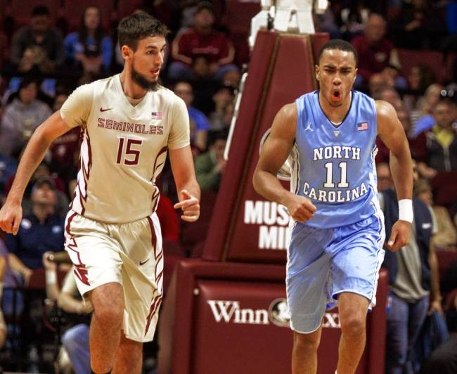 Tar Heels&#39 Brice Johnson after dunking for two of his career-high 39 points