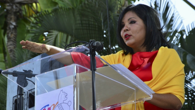 Gisela Mota new mayor of Temixco takes her oath of office during a swearing-in ceremony in Temixco south of Mexico City on Jan