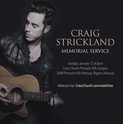 Craig Strickland’s memorial service will take place Tuesday and fans will be able to watch via live-stream