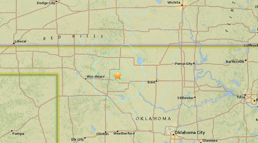 US Geological Survey records 4 small earthquakes in Oklahoma, 2 in northern Oklahoma and 2 in central Oklahoma