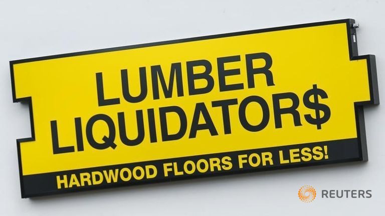 A Lumber Liquidators store sign is shown outside one of the companies retail locations in San Diego California