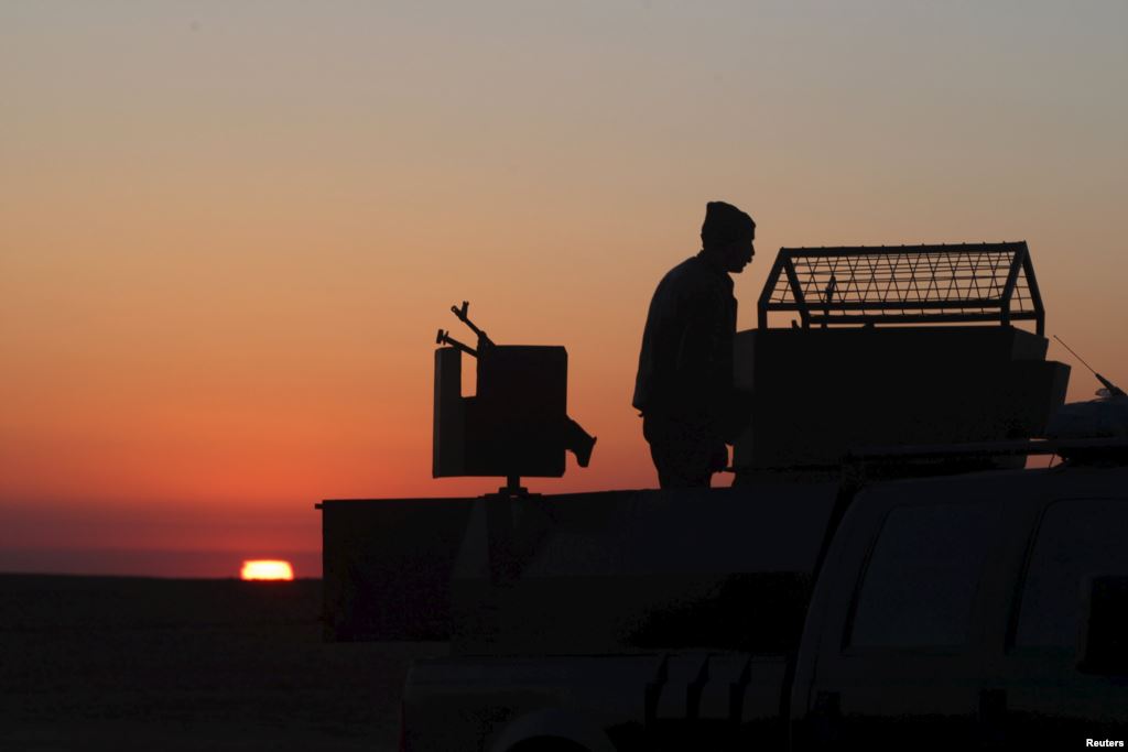 A border post between Saudi Arabia and Iran