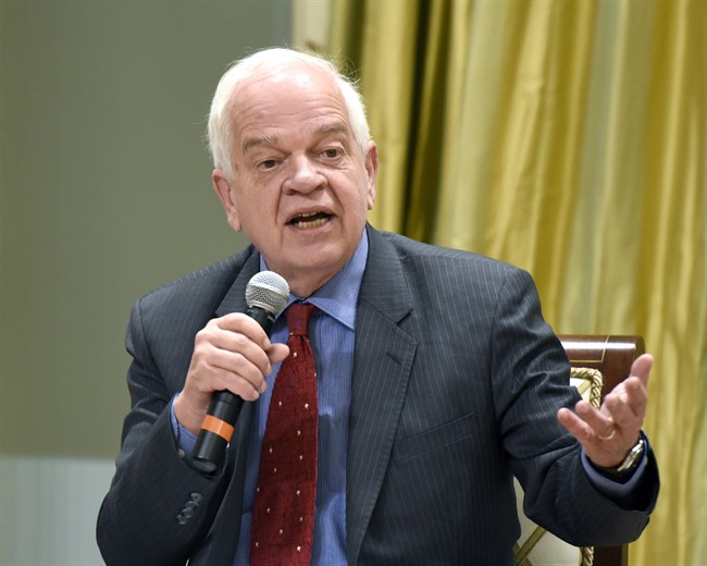 Minister of Immigration Refugees and Citizenship John Mc Callum speaks during the Forum on Welcoming Syrian Refugees to Canada at Rideau Hall in Ottawa on Tuesday Dec. 1 2015. THE CANADIAN PRESS  Justin Tang