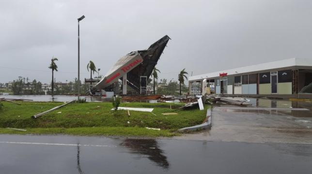 A service station lays in ruin after Cyclone Winston swept through the town of Ba on Fiji's Viti Levu Island